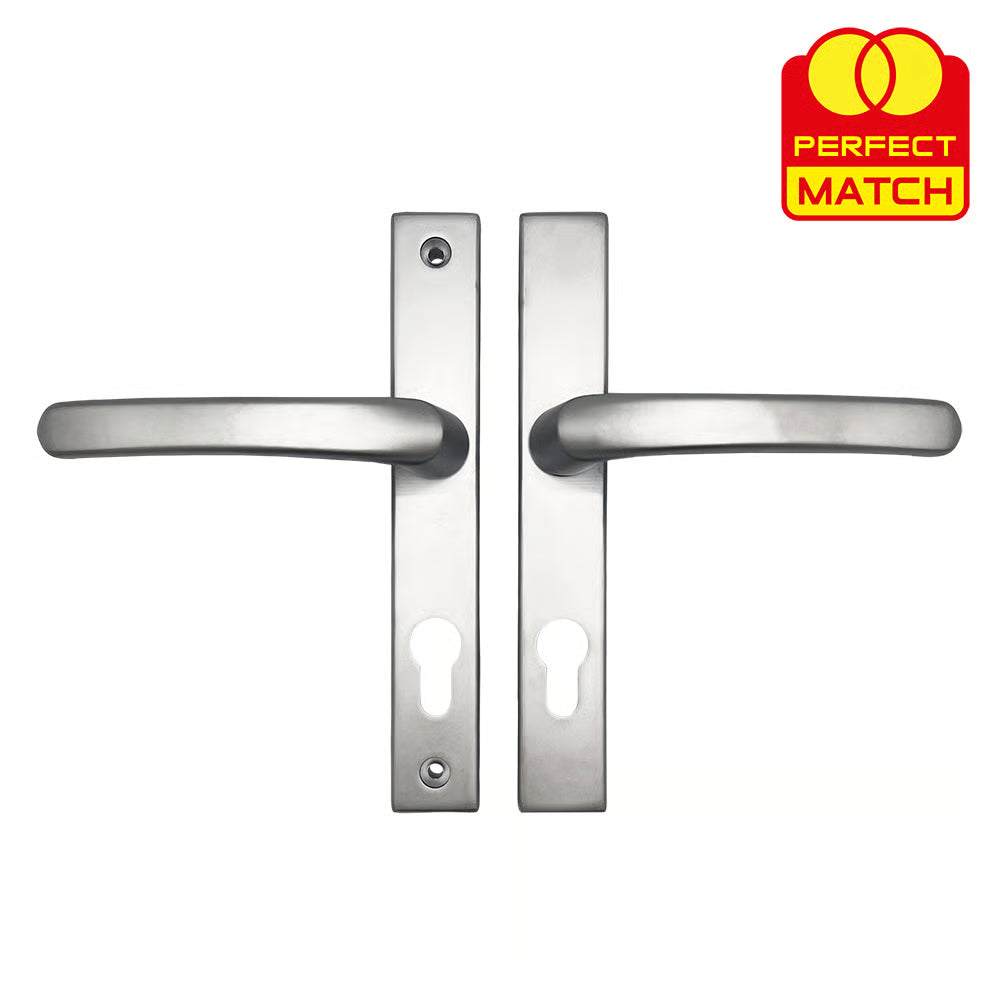 Lever Lever UPVC Multipoint Door Handles - 70mm PZ - Sprung - 180mm Screw Centres - 7mm Follower