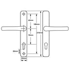 Lever Lever UPVC Multipoint Door Handles - 70mm PZ - Sprung - 180mm Screw Centres - 7mm Follower