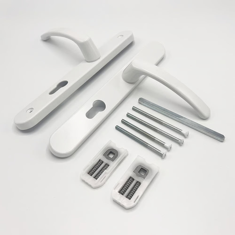 Lever Lever UPVC Multipoint Door Handles - 70mm PZ - Sprung - 200mm Screw Centres - 7mm Follower