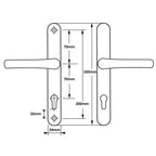 Lever Lever UPVC Multipoint Door Handles - 70mm PZ - Sprung - 200mm Screw Centres - 7mm Follower