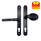 Lever Moveable Pad Offset UPVC Multipoint Door Handles - 70/92mm PZ - Sprung - 215mm Screw Centres