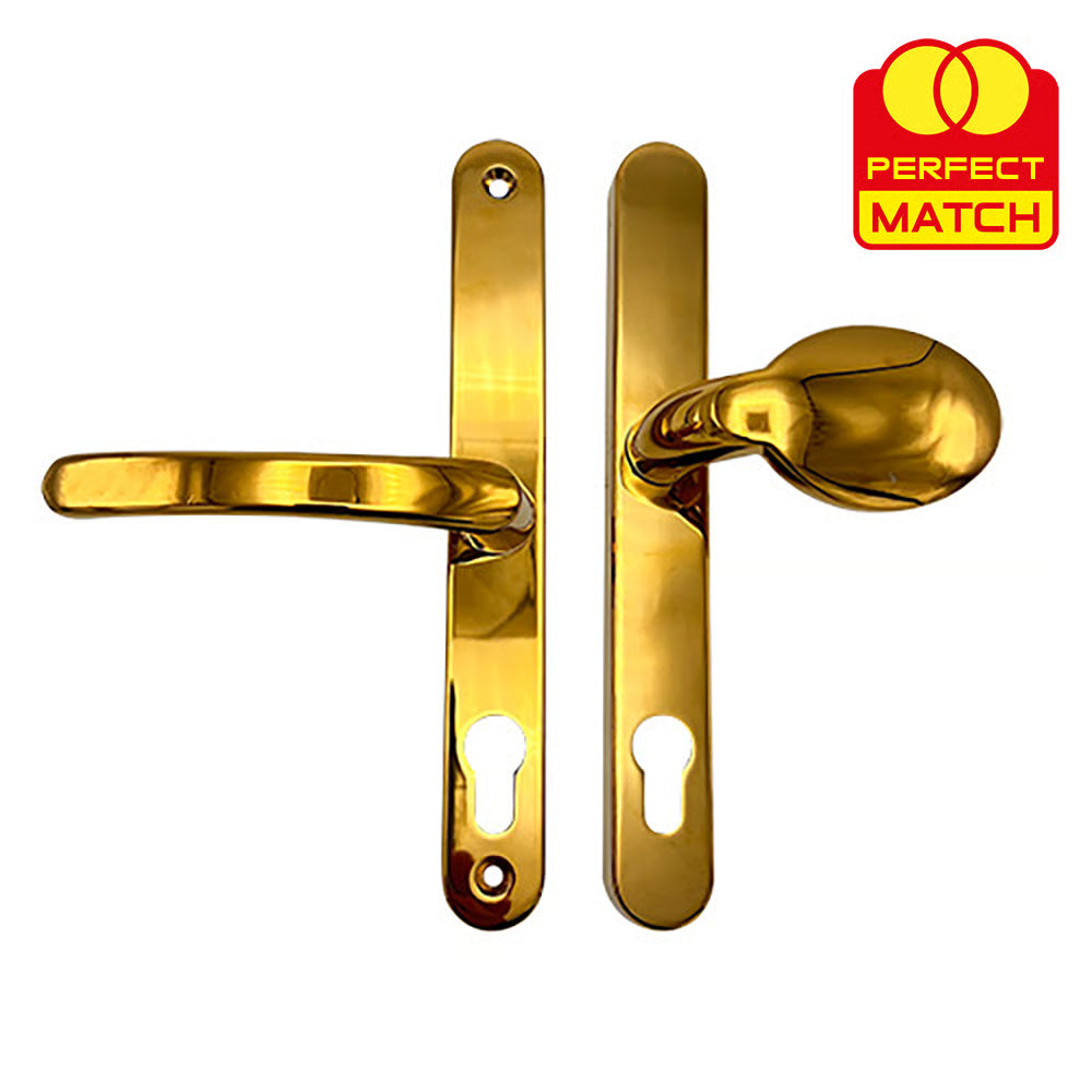 Lever Moveable Pad Offset UPVC Multipoint Door Handles - 70/92mm PZ - Sprung - 215mm Screw Centres