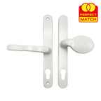 Lever Moveable Pad Offset UPVC Multipoint Door Handles - 70/92mm PZ - Sprung - 215mm Screw Centres