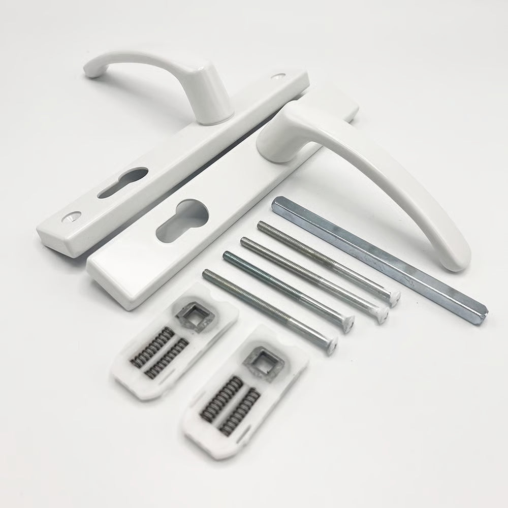 Lever Lever UPVC Multipoint Door Handles - 72mm PZ - Sprung - 180mm Screw Centres