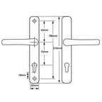 Lever Lever UPVC Multipoint Door Handles - 72mm PZ - Sprung - 180mm Screw Centres