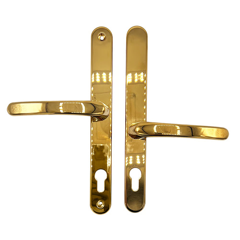 Lever Offset Lever UPVC Multipoint Door Handles - 92/62mm PZ - Sprung - 240mm Screw Centres