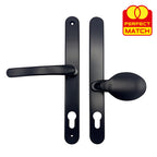 Lever Moveable Pad Offset UPVC Multipoint Door Handles - 92/62mm PZ - Sprung - 240mm Screw Centres