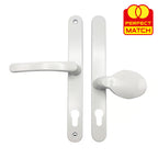 Lever Moveable Pad Offset UPVC Multipoint Door Handles - 92/62mm PZ - Sprung - 240mm Screw Centres