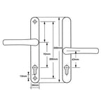 Offset Lever Lever Multipoint Door Handles 92/62mm PZ - Sprung - 200mm Screw Centres