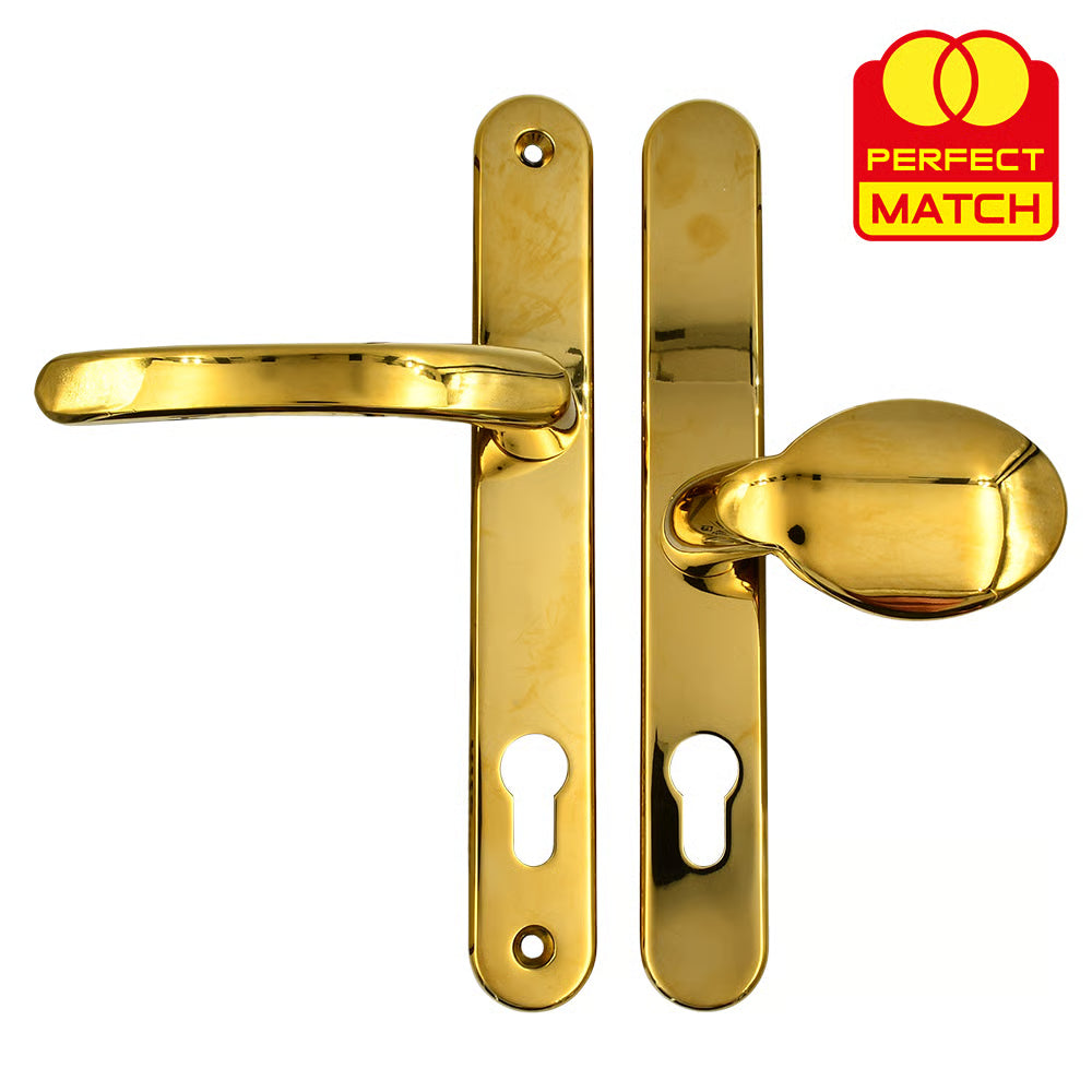 Lever Moveable Pad UPVC Multipoint Door Handles - 92mm/62mm PZ Sprung 212mm Screw Centres