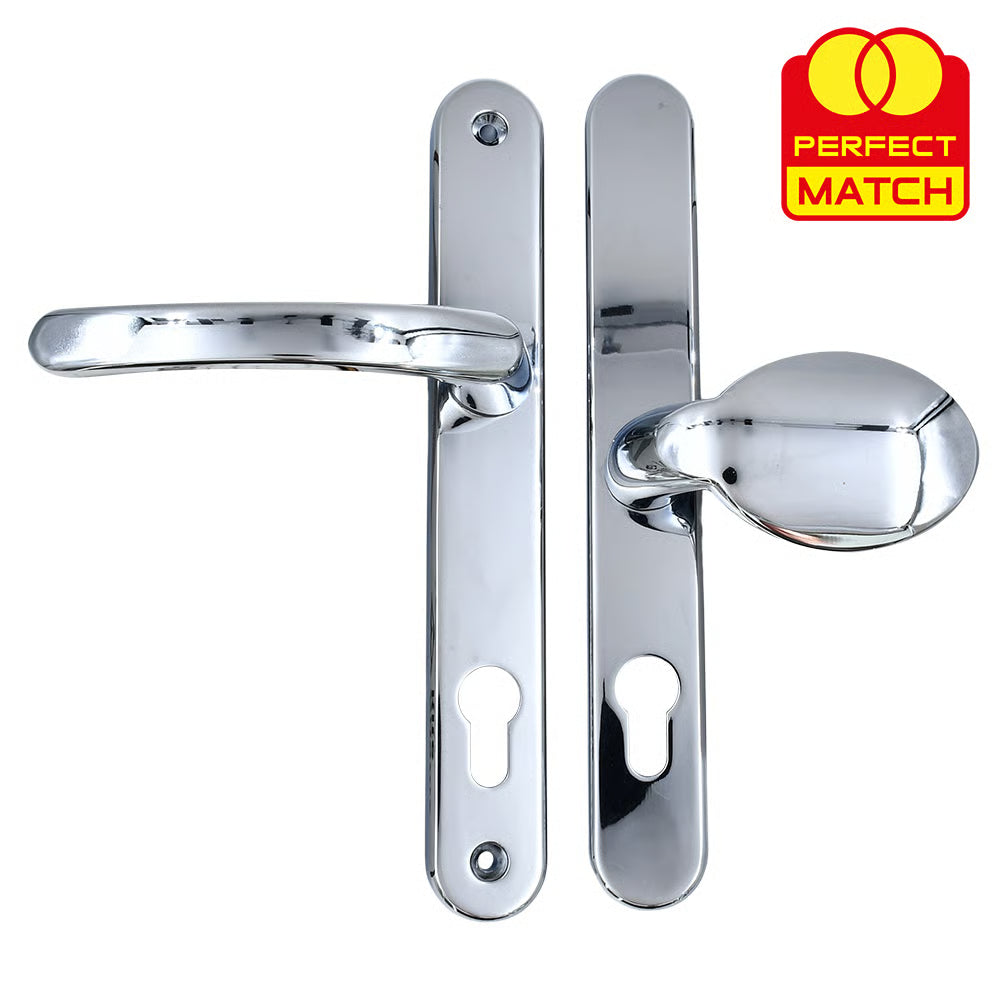 Lever Moveable Pad UPVC Multipoint Door Handles - 92mm/62mm PZ Sprung 212mm Screw Centres