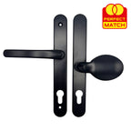 Offset Lever Moveable Pad Multipoint Door Handles - 95/65mm PZ - Sprung - 200mm Screw Centres