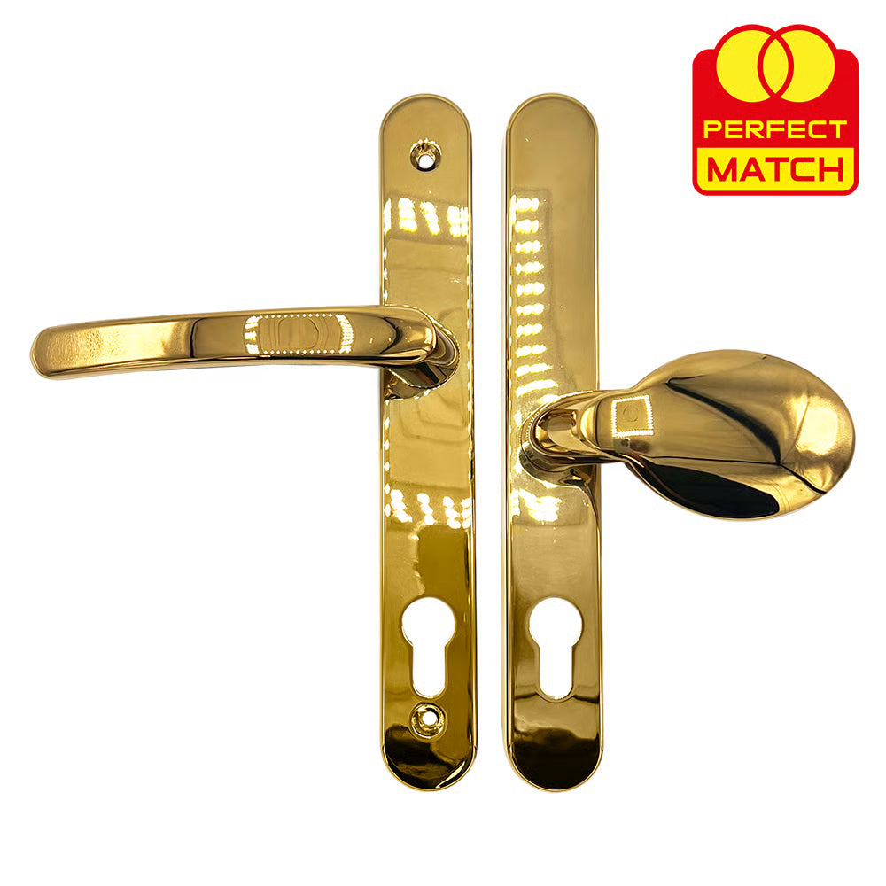 Offset Lever Moveable Pad Multipoint Door Handles - 95/65mm PZ - Sprung - 200mm Screw Centres