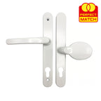 Offset Lever Moveable Pad Multipoint Door Handles - 95/65mm PZ - Sprung - 200mm Screw Centres