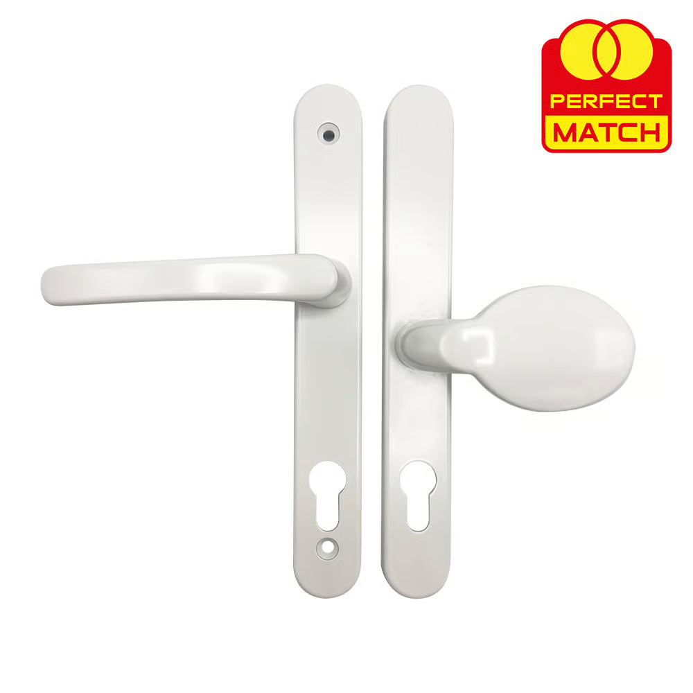 Offset Lever Moveable Pad Multipoint Door Handles - 95/65mm PZ - Sprung - 200mm Screw Centres