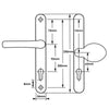 Offset Lever Moveable Pad Multipoint Door Handles - 95/65mm PZ - Sprung - 200mm Screw Centres