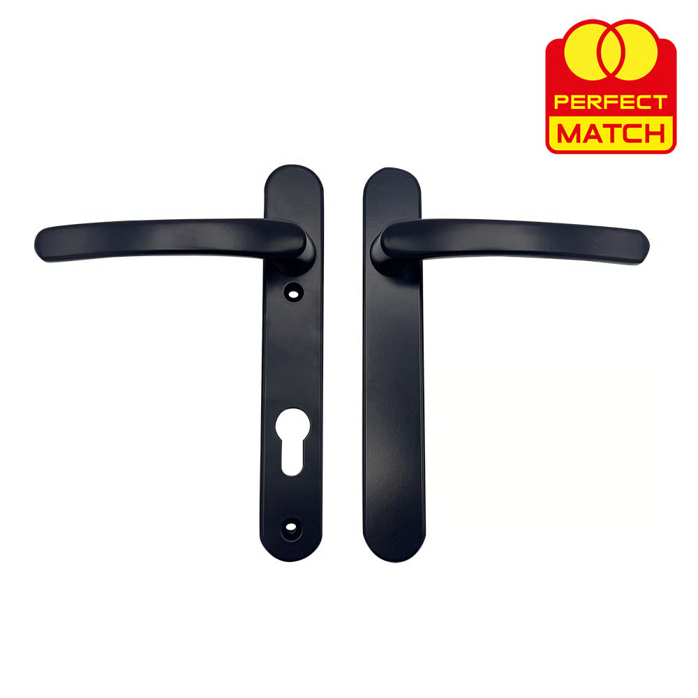 Blank External Lever Lever French Door Multipoint Handles – 92mm PZ Sprung 122mm Screw Centres