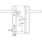 Blank External Lever Lever French Door Multipoint Handles – 92mm PZ Sprung 122mm Screw Centres