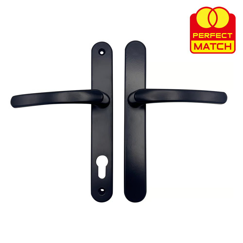 Blank External Lever Lever French Door Multipoint Handles – 92mm PZ Sprung 210mm Screw Centres