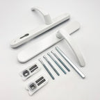 Blank External Lever Lever French Door Multipoint Handles – 92mm PZ Sprung 210mm Screw Centres