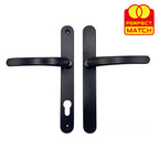 Blank External Lever Lever French Door Multipoint Handles – 92mm PZ Sprung 215mm Screw Centres