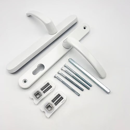 Blank External Lever Lever French Door Multipoint Handles – 92mm PZ Sprung 215mm Screw Centres