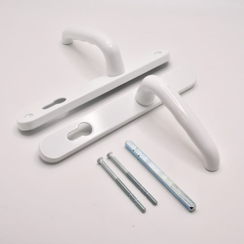 DDA/EA Compliant Lever Lever UPVC Multipoint Door Handles - 92mm PZ Sprung 210mm Screw Centres