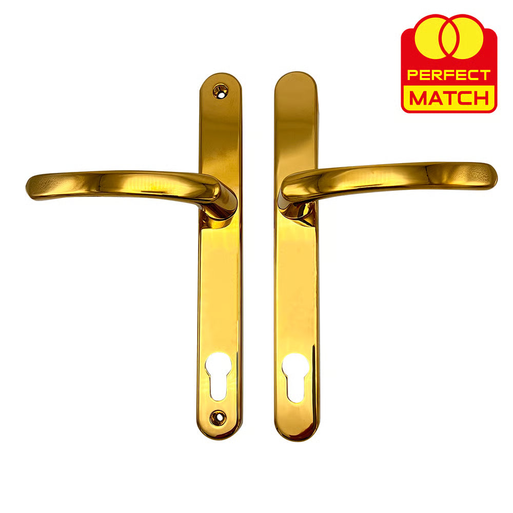 Lever Lever UPVC Multipoint Door Handles - 117mm PZ - Sprung - 237mm Screw Centres - 267mm Backplate