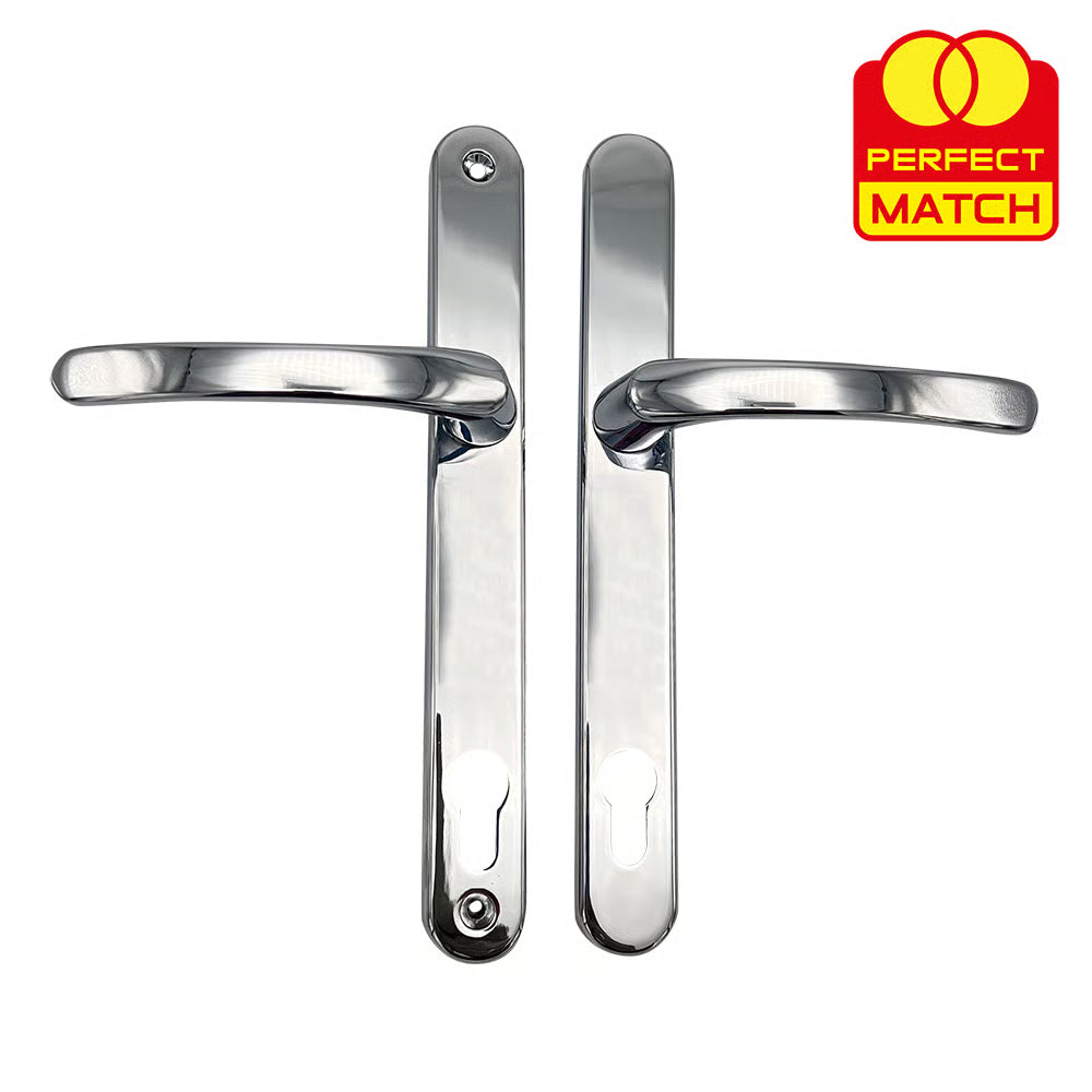 Lever Lever UPVC Multipoint Door Handles - 117mm PZ - Sprung - 237mm Screw Centres - 267mm Backplate