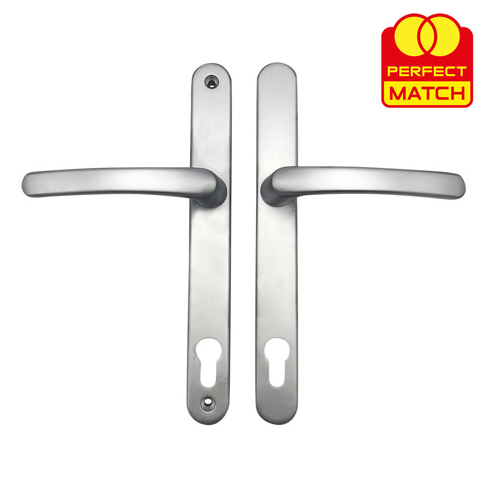 Lever Lever UPVC Multipoint Door Handles - 117mm PZ - Sprung - 237mm Screw Centres - 267mm Backplate