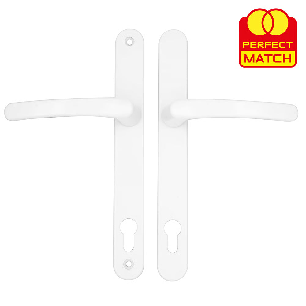 Lever Lever UPVC Multipoint Door Handles - 117mm PZ - Sprung - 237mm Screw Centres - 267mm Backplate