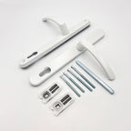 Lever Lever UPVC Multipoint Door Handles - 117mm PZ - Sprung - 237mm Screw Centres - 267mm Backplate