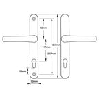 Lever Lever UPVC Multipoint Door Handles - 117mm PZ - Sprung - 237mm Screw Centres - 267mm Backplate