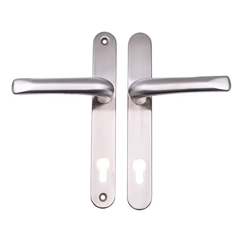 Grade 304 Stainless Steel Lever Lever UPVC Multipoint Door Handles - 92mm PZ Sprung 210mm Screw Centres
