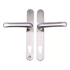 Grade 304 Stainless Steel Lever Lever UPVC Multipoint Door Handles - 92mm PZ Sprung 210mm Screw Centres