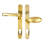 Grade 304 Stainless Steel Lever Moveable Pad Offset UPVC Multipoint Door Handles - 92/62mm PZ Sprung 210mm Screw Centres