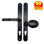Universal Lever Moveable Pad Offset UPVC Multipoint Door Handles - 92/62mm PZ - Sprung - 264mm Screw Centres