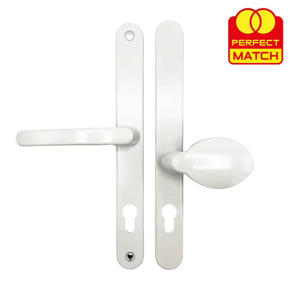 Universal Lever Moveable Pad Offset UPVC Multipoint Door Handles - 92/62mm PZ - Sprung - 264mm Screw Centres