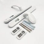 Universal Lever Moveable Pad Offset UPVC Multipoint Door Handles - 92/62mm PZ - Sprung - 264mm Screw Centres