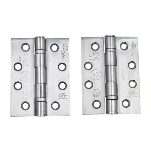 BS EN Grade 13 Ball Bearing Hinge, Grade 316 Stainless Steel, 102mm x 76mm