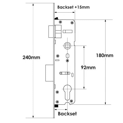 Overnight Lock – Lift Lever – 16mm Faceplate