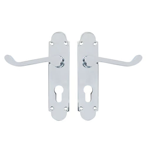 Regent Scroll Lever Handle on Plate Door Furniture