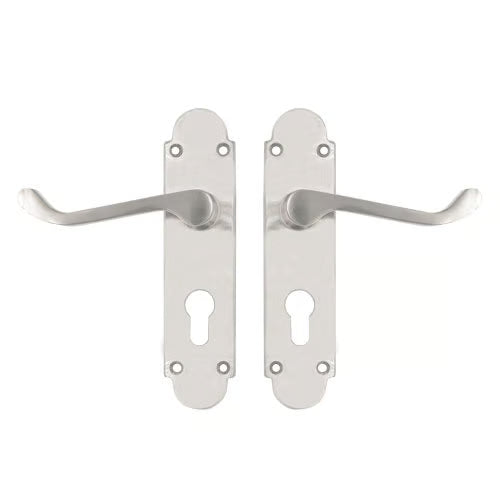 Regent Scroll Lever Handle on Plate Door Furniture