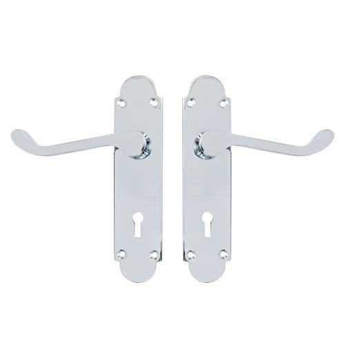 Regent Scroll Lever Handle on Plate Door Furniture