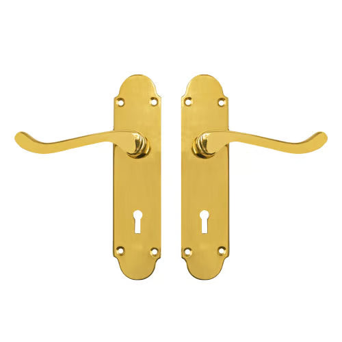 Regent Scroll Lever Handle on Plate Door Furniture