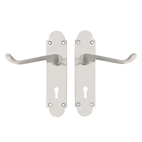 Regent Scroll Lever Handle on Plate Door Furniture