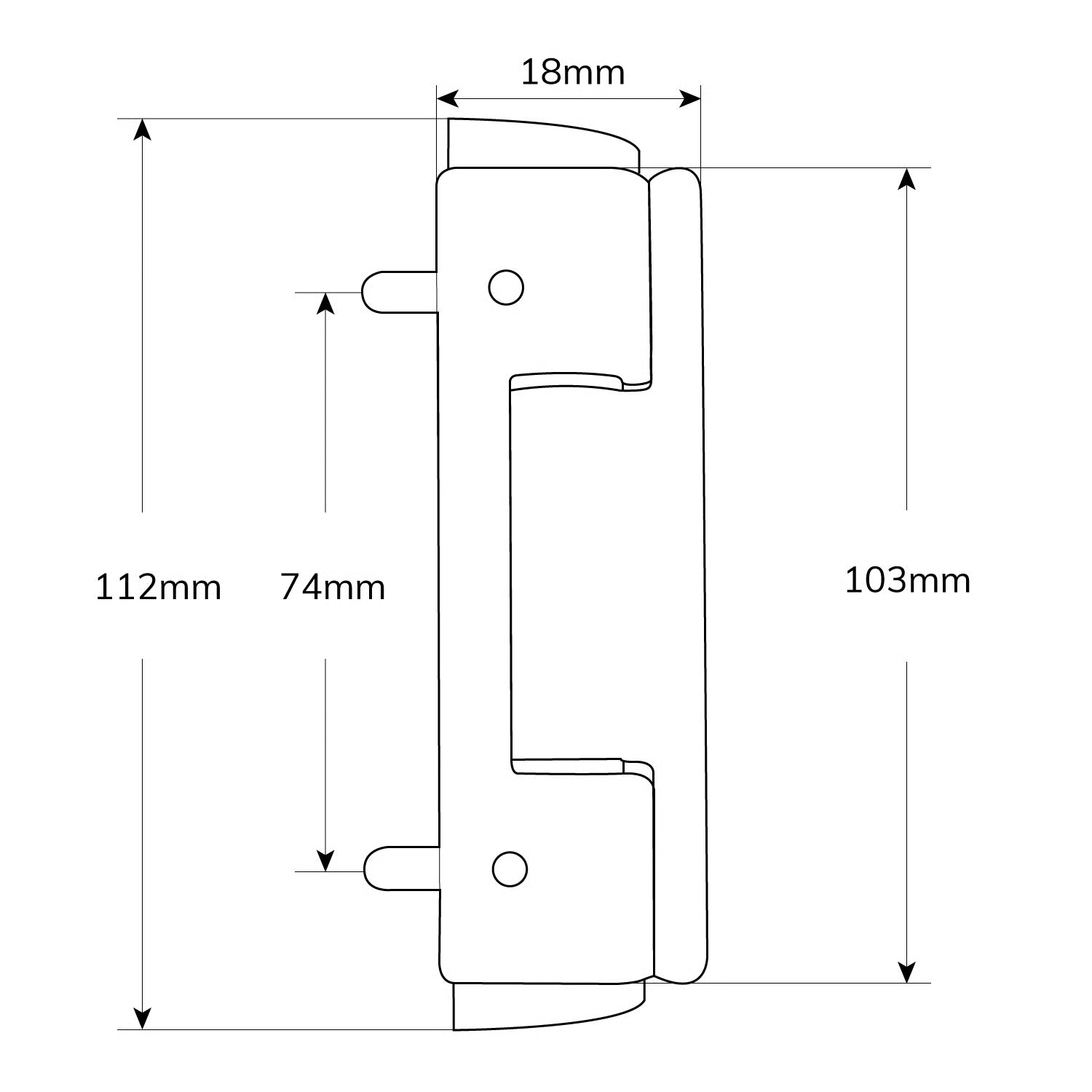 UPVC Butt Hinge 112mm