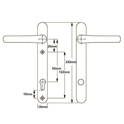 Ultion TS007 2* Lever Lever UPVC Multipoint Door Handles - 92mm PZ Sprung 122mm Screw Centres