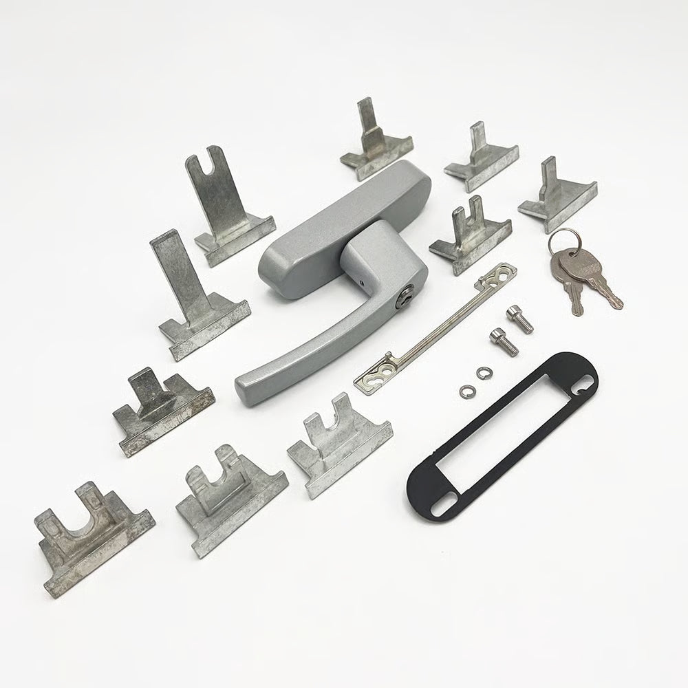 Blade Fork Espag Aluminium Window Handle c/w 10 Fork and Blade Drives