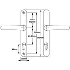 Lever Lever UPVC Multipoint Adjustable Door Handles - 62-95mm PZ Sprung 260mm Screw Centres